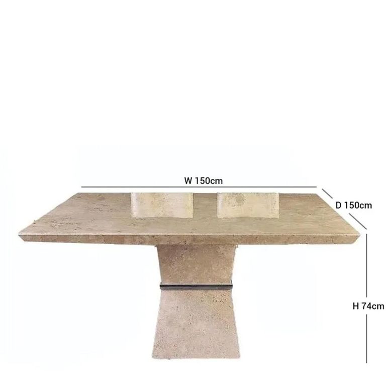 Clepsy Plus Dining Table - 8 Seater - Square - Marble with Pedestal Base - Variation Available