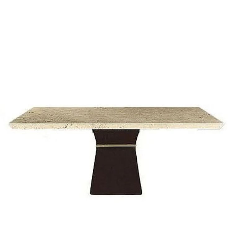 Clepsy Plus Dining Table - Marble with Wooden Pedestal Base - Variation Available