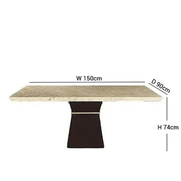 Clepsy Plus Dining Table - Marble with Wooden Pedestal Base - Variation Available