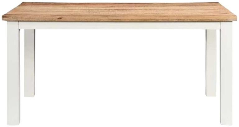 Coastal White and Wood 6 Seater Dining Table