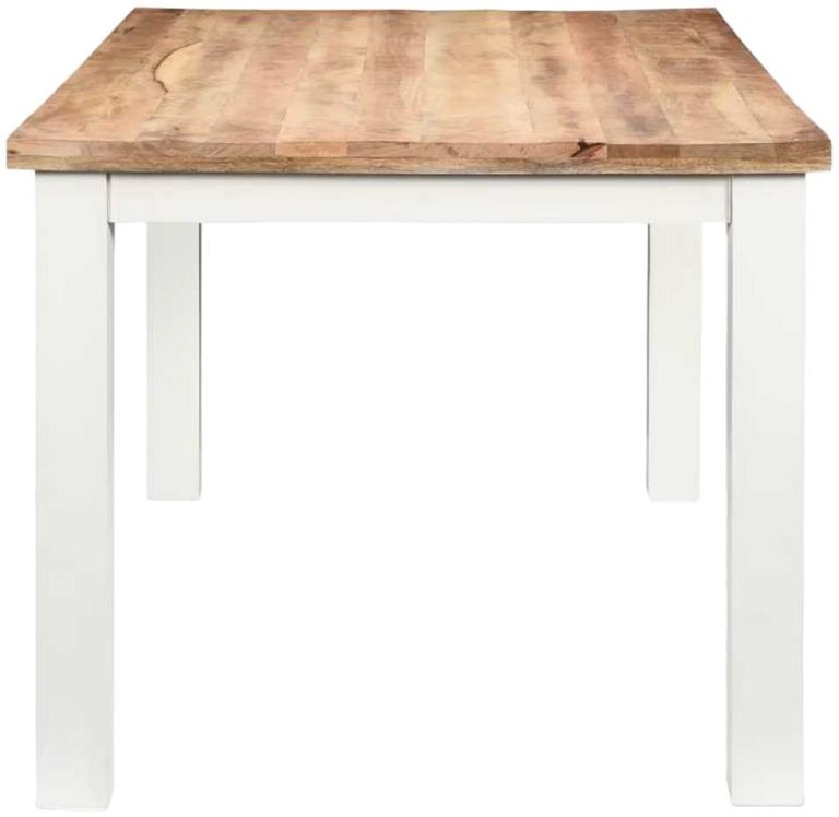 Coastal White and Wood 6 Seater Dining Table