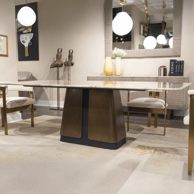 Compass Dining Table - Pedestal - Marble - Variation Available