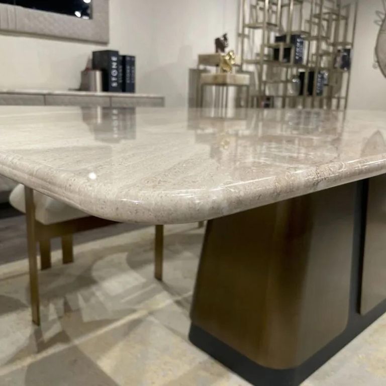 Compass Dining Table - Pedestal - Marble - Variation Available