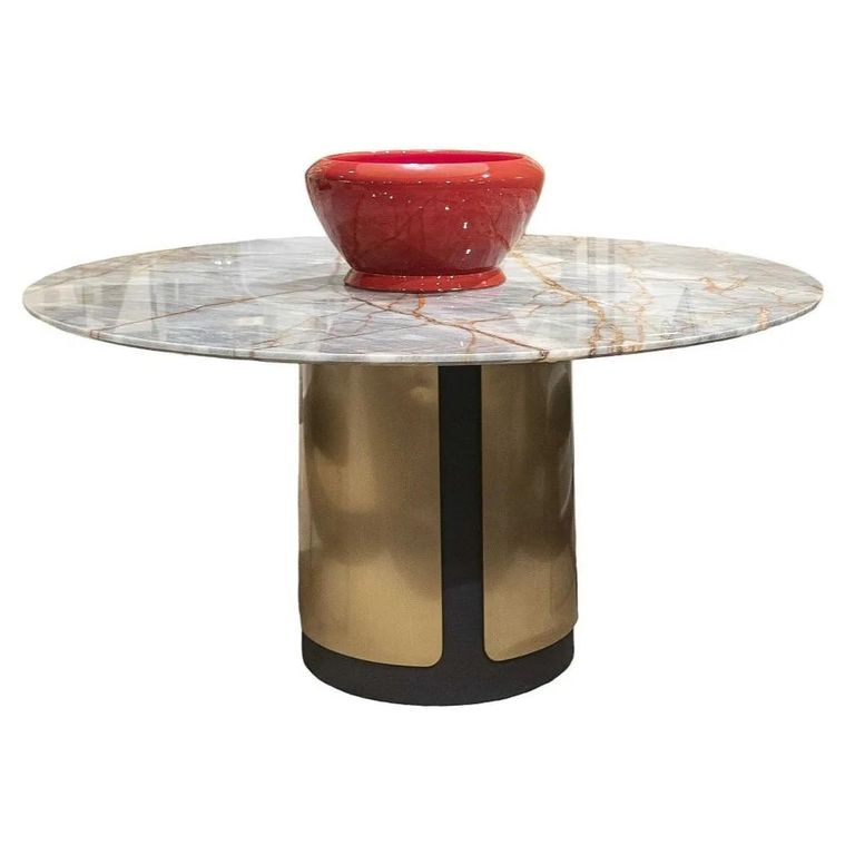 Compass Dining Table - Round Pedestal - Marble - Variation Available