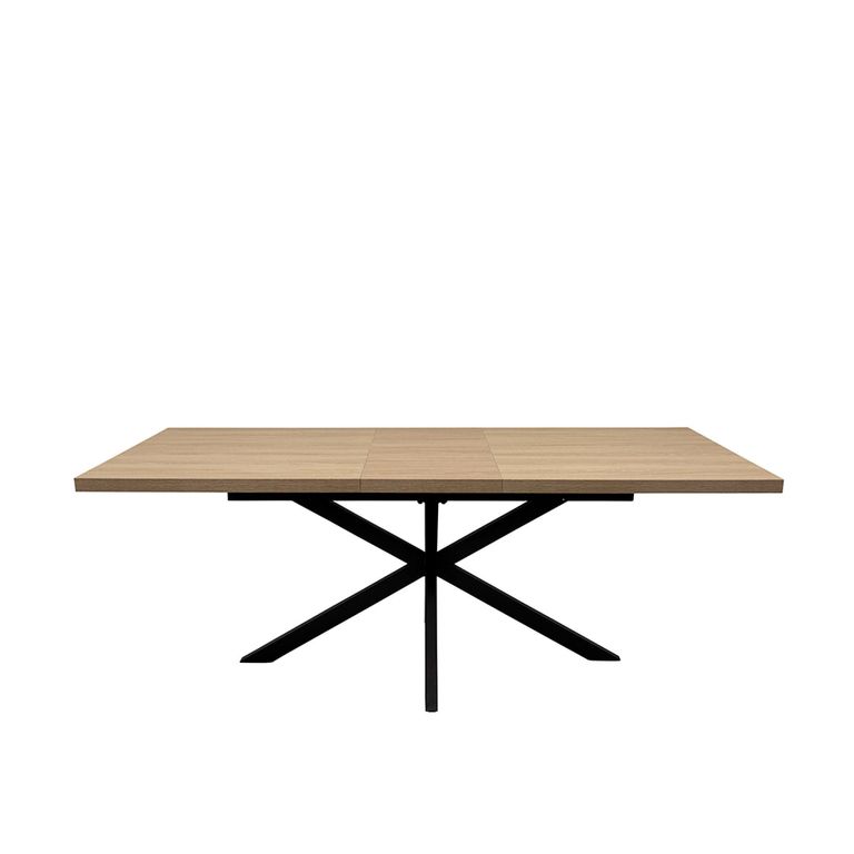 Dalton Light Oak 6-8 Seater Extending Dining Table with Spider Legs - 160cm-200cm