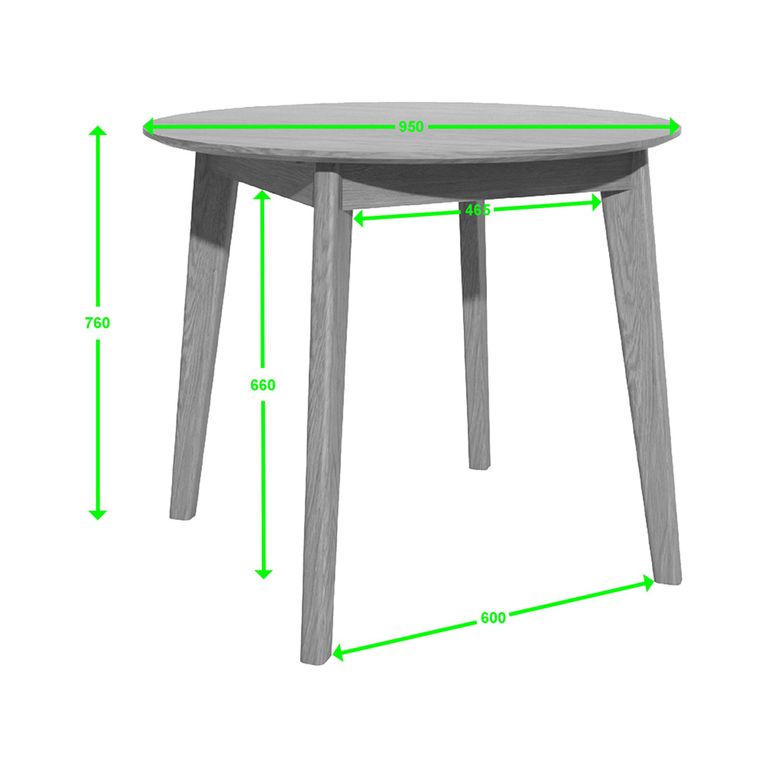 Scandic Dining Table - 2 Seater - Round - 95cm - Oak