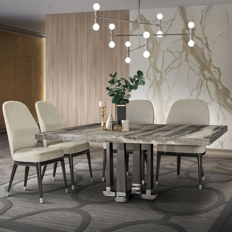 Daytona Dining Table - 8 Seater - Square - Marble with Pedestal Base - Variation Available