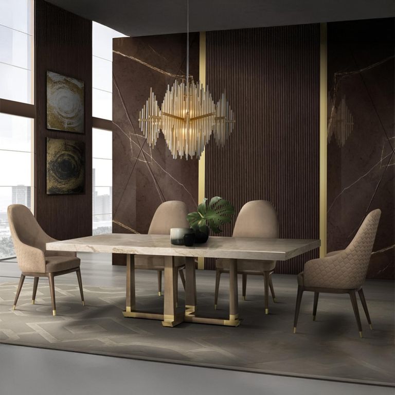 Daytona Dining Table - Marble with Pedestal Base - Variation Available