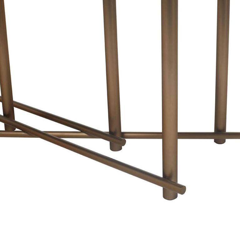 Delta Dining Table - 8 Seater - 220cm - Walnut Wood with Brushed Brass