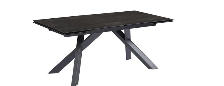 Derby Dark Grey Ceramic 6 Seater Extending Dining Table - 180cm