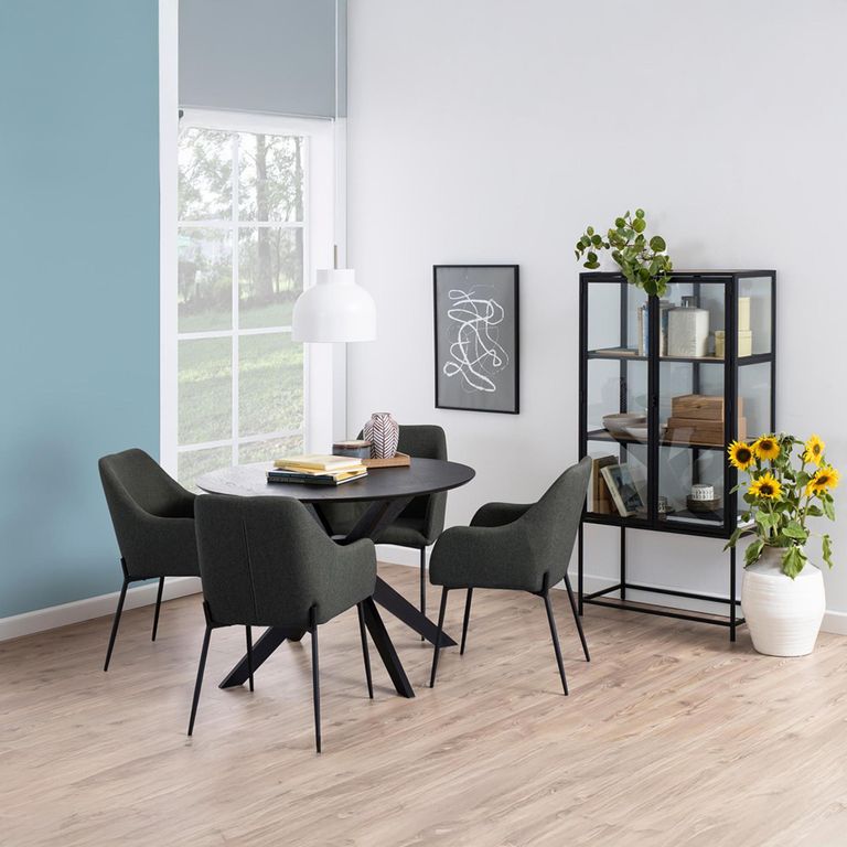 Duncan Round Dining Table - 2 Seater - 105cm - Black