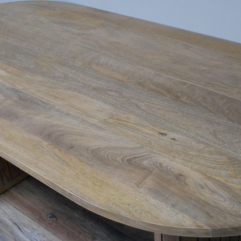 Dining Table - Mango Wood - 6 Seater - 185cm - Oval