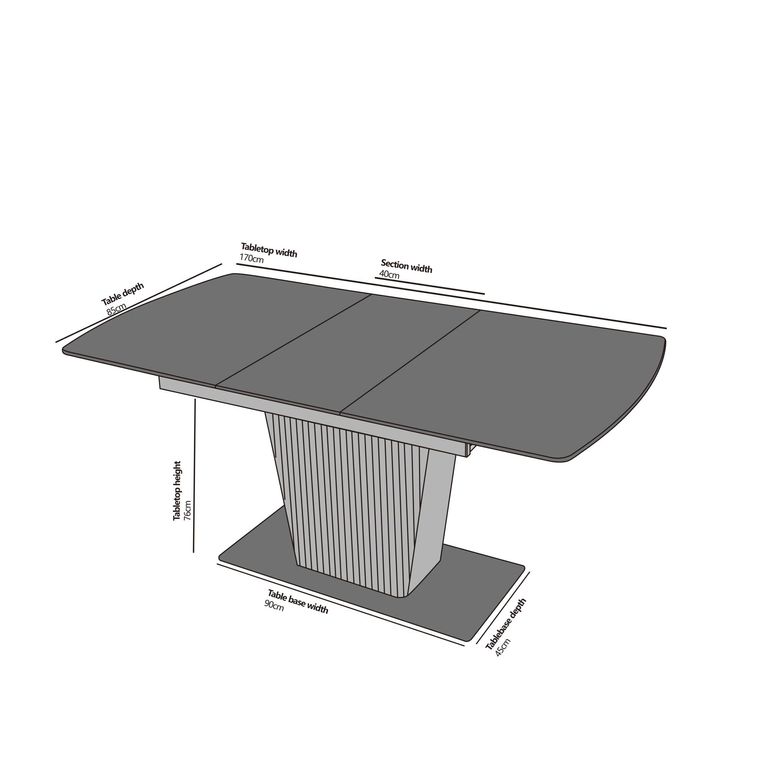Dutton 4-6 Seater White Ceramic Extending Dining Table with Pedestal Base - 130cm-170cm