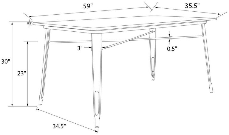 Elliott Frio 6 Seater Black Dining Table - 2139059UK