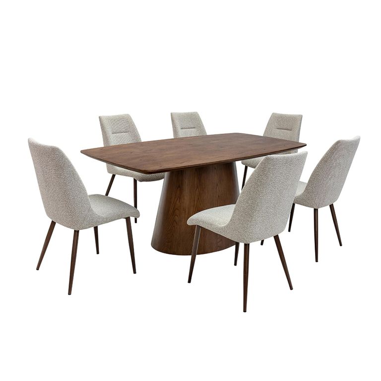 Emory Chestnut Oak 6 Seater Pedestal Dining Table -180cm