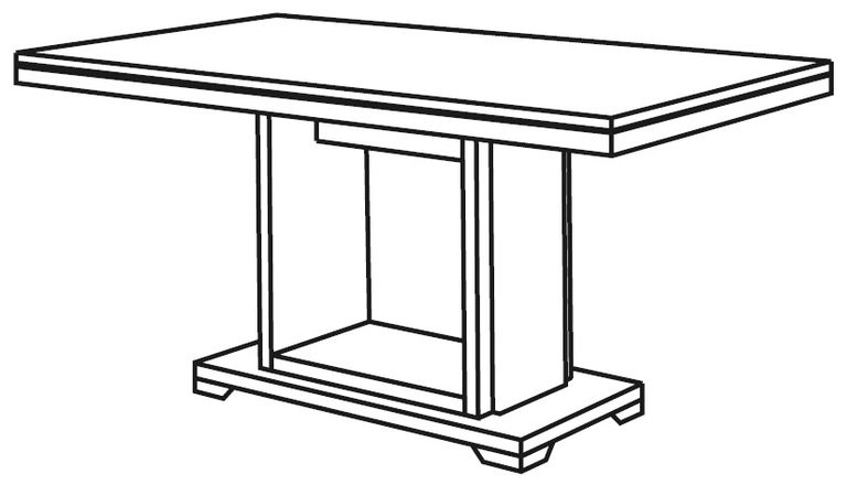 Enna Black and White 6 Seater Pedestal Dining Table