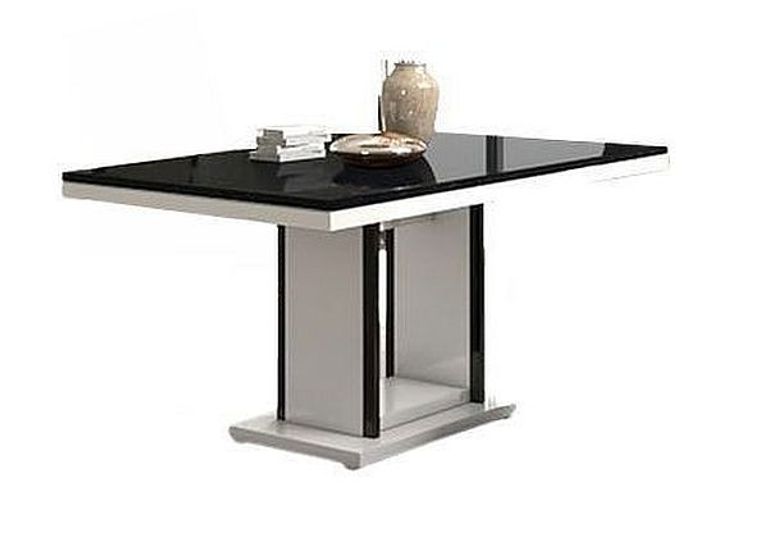 Enna Black and White 6 Seater Pedestal Dining Table