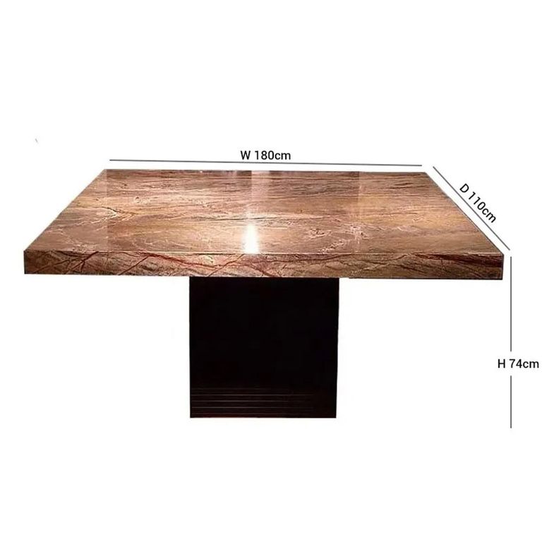 Espresso Dining Table - 6 Seater - 180cm - Pedestal - Marble - Variation Available