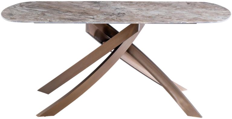 Fendi Brown Sintered Stone 6 Seater Oval Dining Table - 180cm