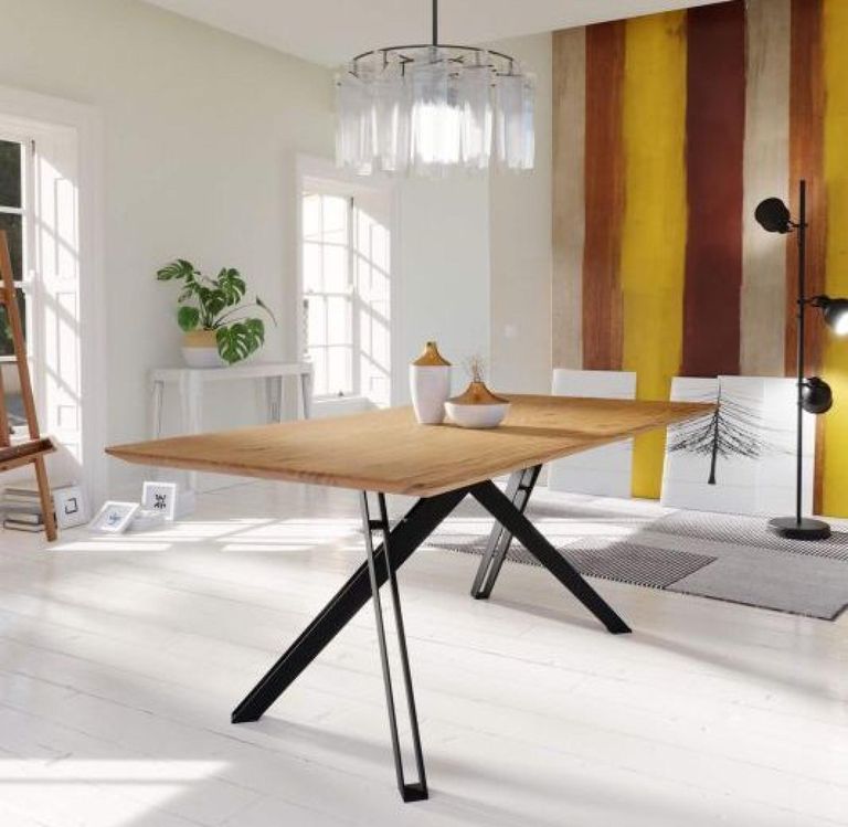 Fillmore Dining Table with Cross Legs - Oak - Variation Available