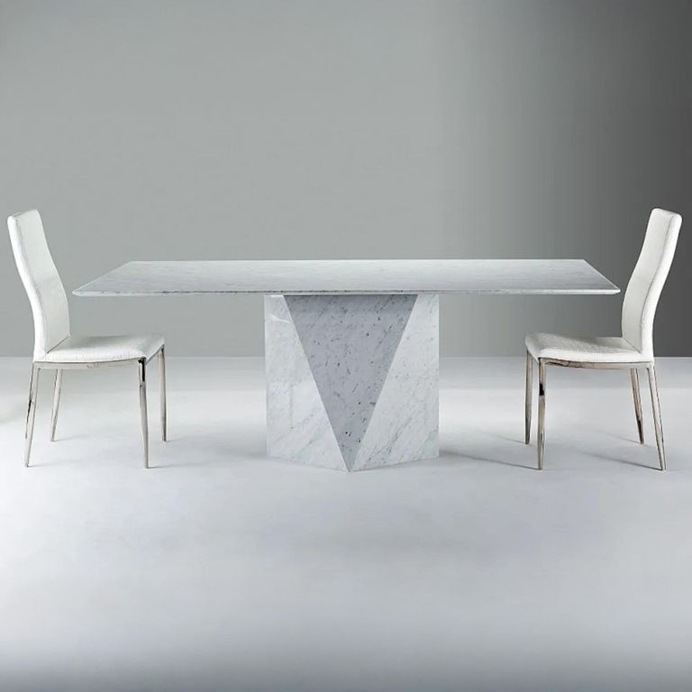 Freedom Dining Table - Marble with Steel Pedestal Base - Variation Available