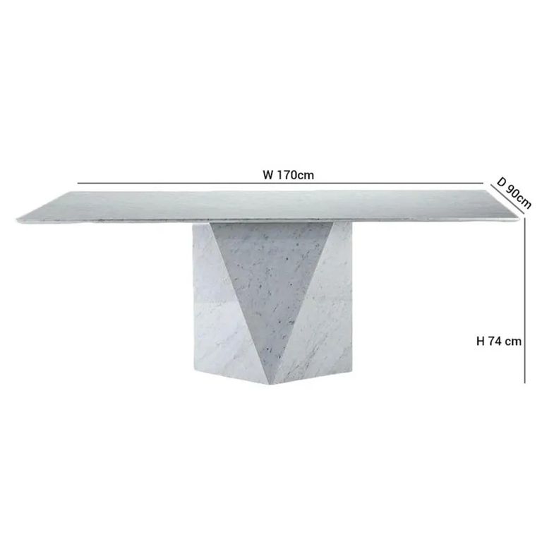 Freedom Dining Table - Marble with Steel Pedestal Base - Variation Available