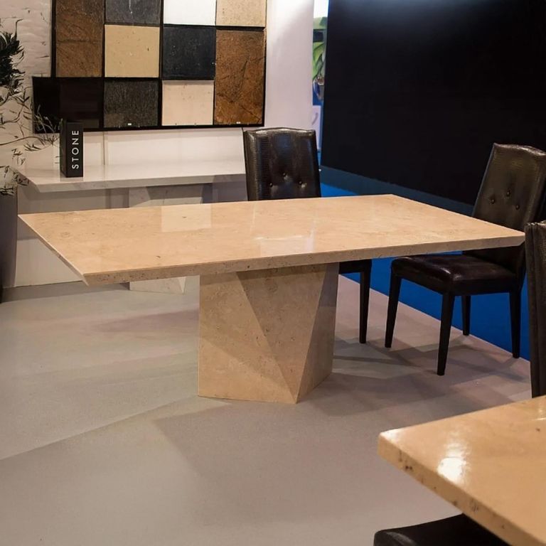 Freedom Dining Table - Marble with Steel Pedestal Base - Variation Available