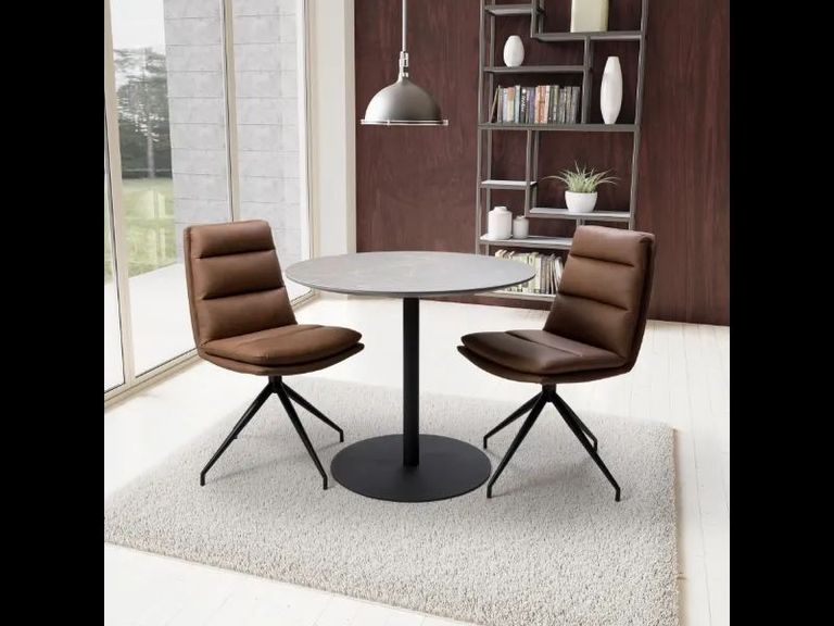 Galaxy Dining Table - Brown Ceramic - 2 Seater - 90cm - Round