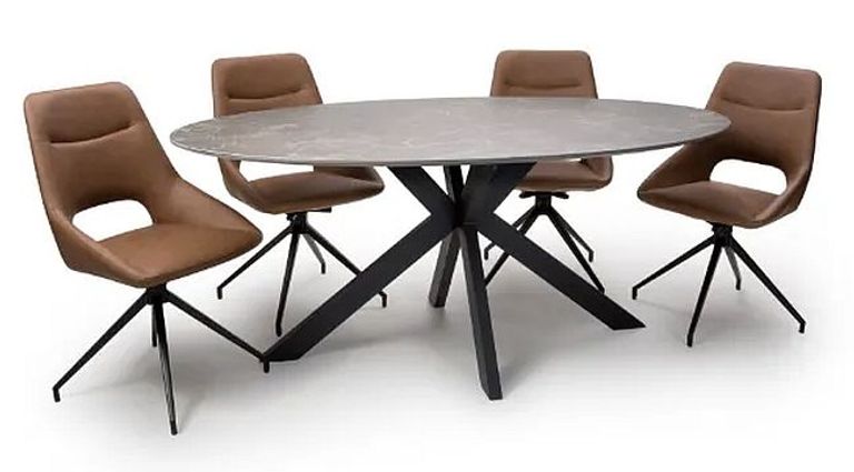 Galaxy Dining Table - Brown Ceramic - 6 Seater - 180cm - Oval