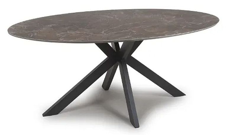 Galaxy Dining Table - Brown Ceramic - 6 Seater - 180cm - Oval
