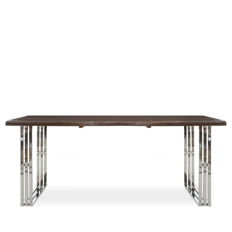Hampstead Dining Table - 6 Seater - 180cm - Acacia Wood and Metal
