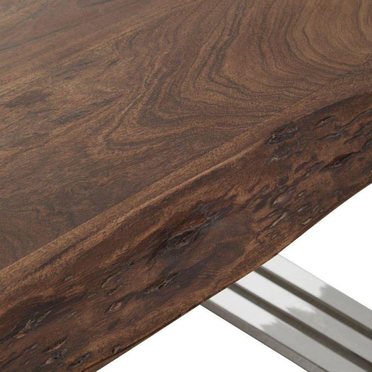 Hampstead Dining Table - 6 Seater - 180cm - Acacia Wood and Metal