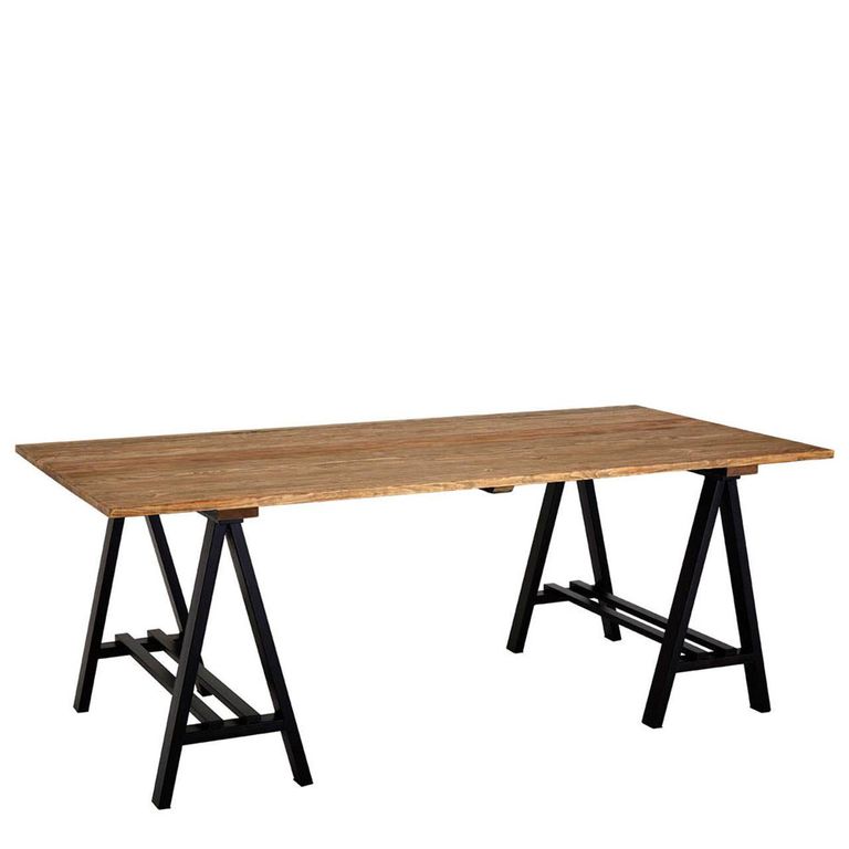 Hampstead Dining Table - 8 Seater - 200cm - Pine Wood and Metal