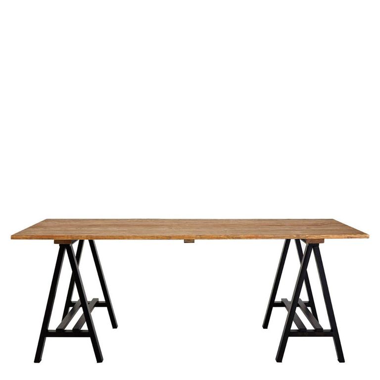 Hampstead Dining Table - 8 Seater - 200cm - Pine Wood and Metal