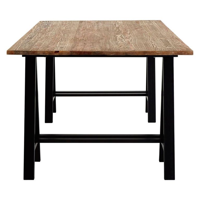 Hampstead Dining Table - 8 Seater - 200cm - Pine Wood and Metal