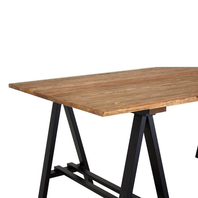 Hampstead Dining Table - 8 Seater - 200cm - Pine Wood and Metal