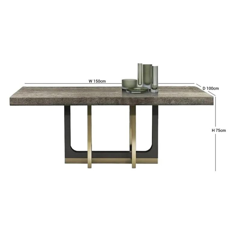 Harry Dining Table - Marble with Metal Pedestal Base - Variation Available