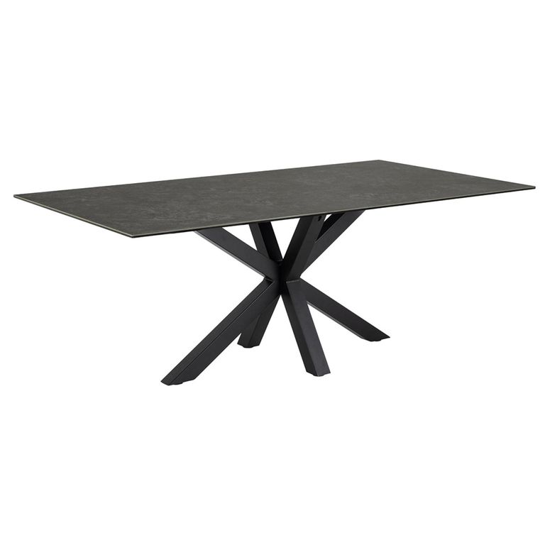 Heaven Round Dining Table - 8 Seater - 200cm - Black Ceramic - with Star Legs