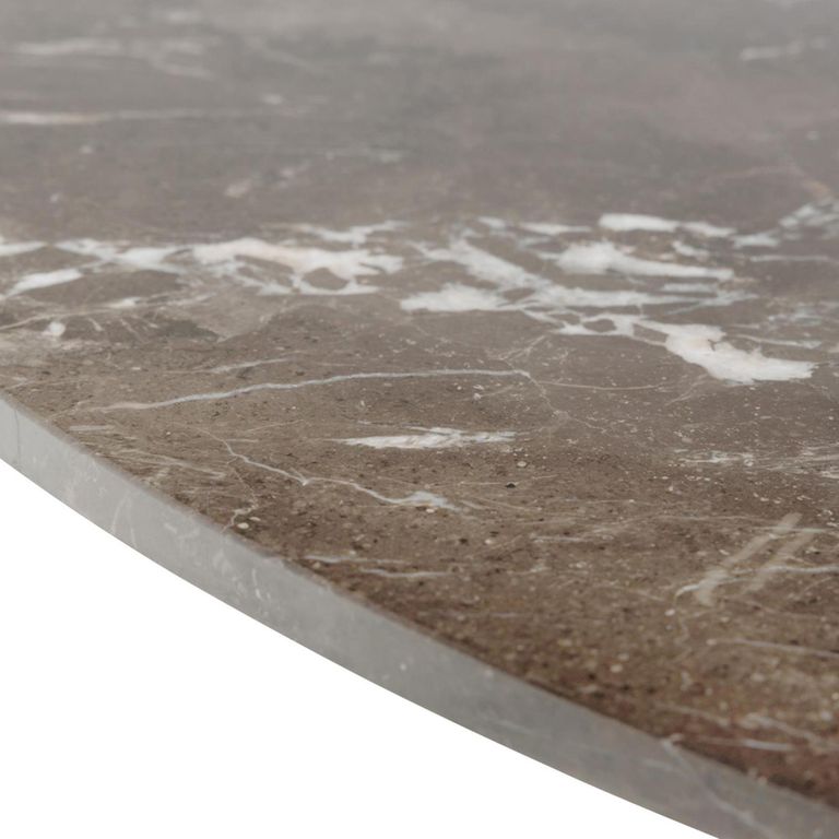 Heaven Round Dining Table - 4 Seater - 120cm - Brown Marble Effect - with Star Legs