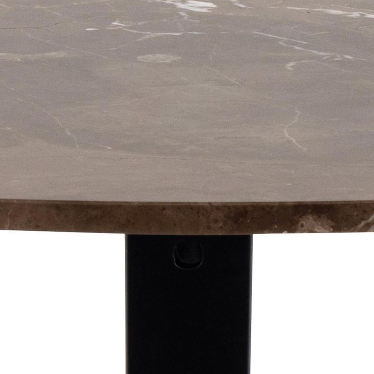 Heaven Round Dining Table - 4 Seater - 120cm - Brown Marble Effect - with Star Legs