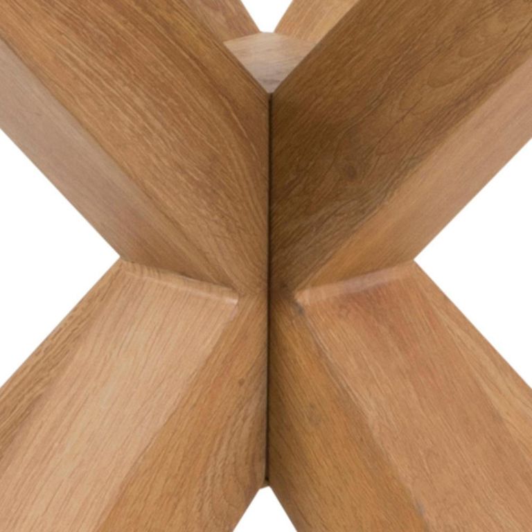 Heaven Round Dining Table - 4 Seater - 119cm - Glass - with Oak Star Legs