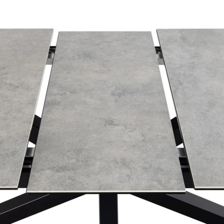 Heaven Extending Dining Table - 8-10 Seater - 200cm-240cm - Grey Ceramic - with Star Legs