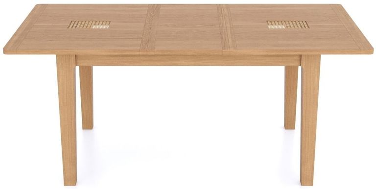 Henley Oak and Rattan 4-6 Seater Extending Dining Table - 140cm-180cm