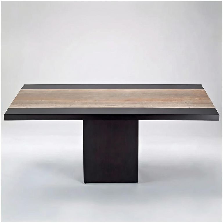 Hermes Dining Table - Marble with Wooden Pedestal Base - Variation Available