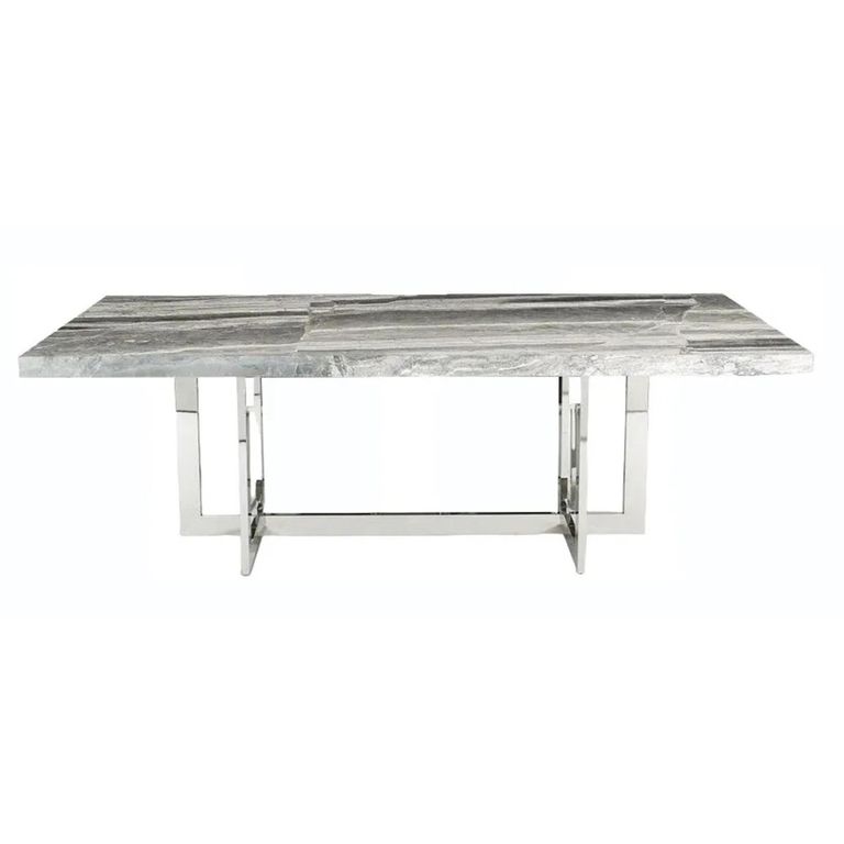 Horizon Dining Table - Marble with Chrome Pedestal Base - Variation Available