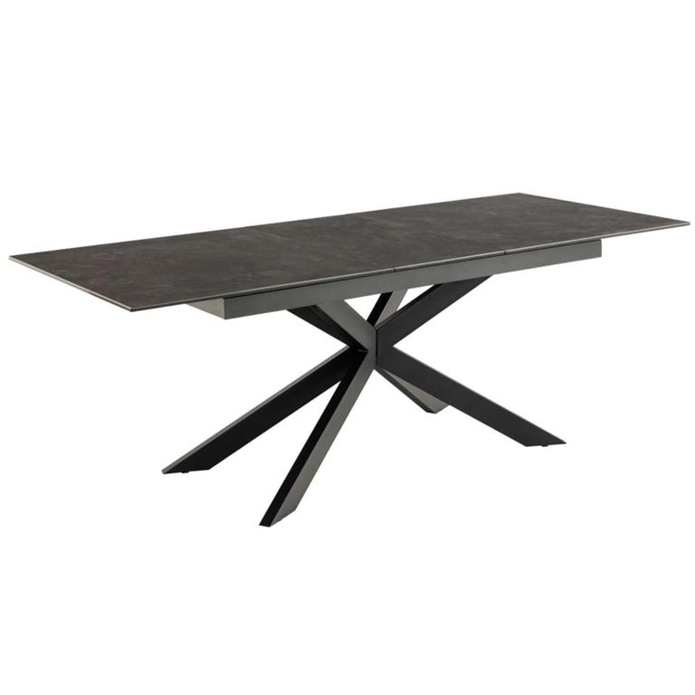 Irwine Extending Dining Table - 6-8 Seater - 168cm-210cm - Black Ceramic - with Star Legs