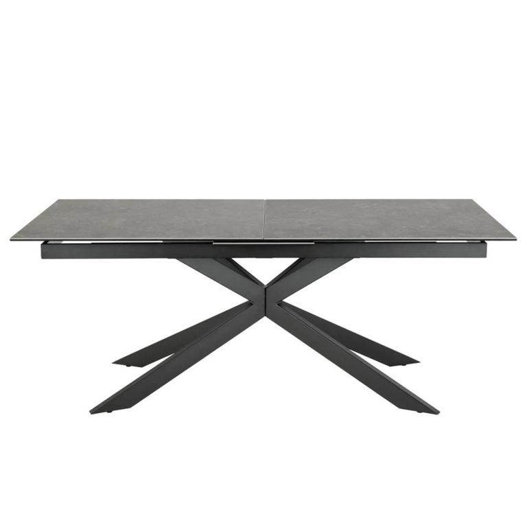 Irwine Extending Dining Table - 8-10 Seater - 200cm-240cm - Black Ceramic - with Star Legs