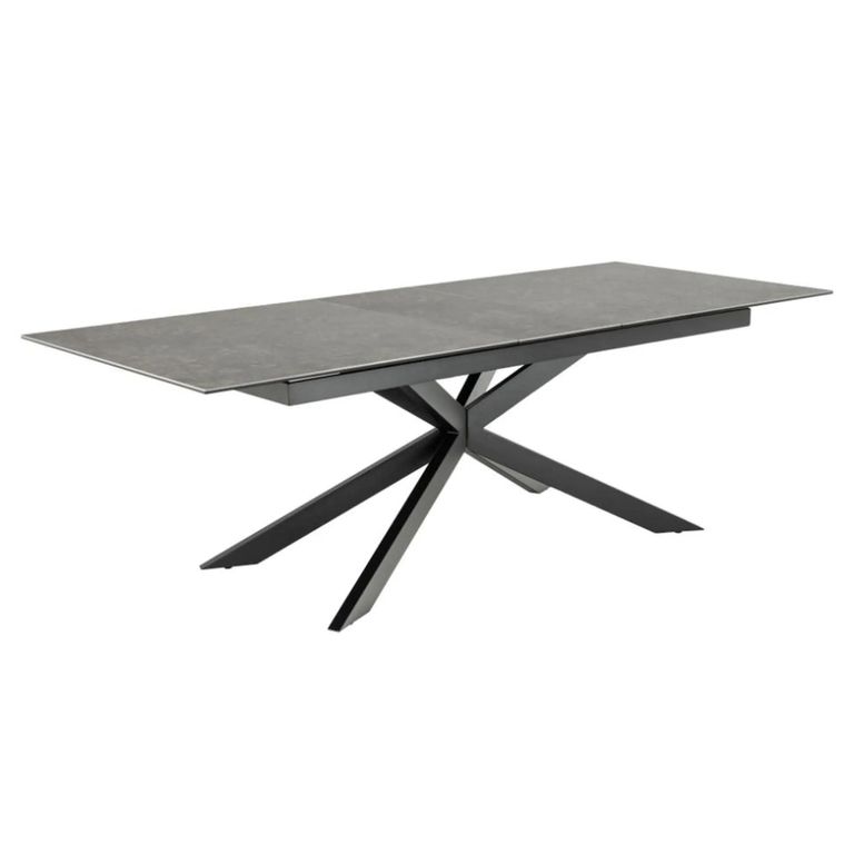 Irwine Extending Dining Table - 8-10 Seater - 200cm-240cm - Black Ceramic - with Star Legs