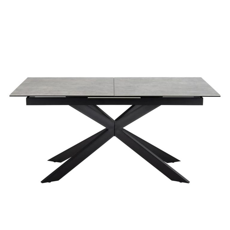 Irwine Extending Dining Table - 6-8 Seater - 168cm-210cm - Grey Ceramic - with Star Legs