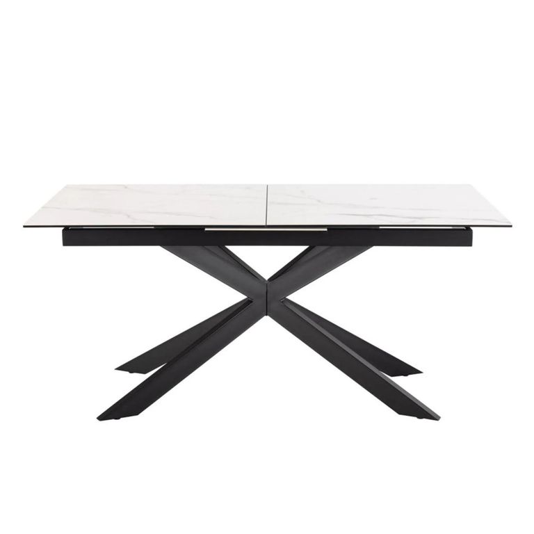 Irwine Extending Dining Table - 6-8 Seater - 168cm-210cm - White Ceramic - with Star Legs